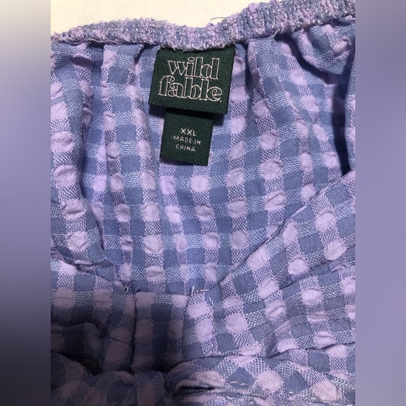 Wild Fable cropped underwire, purple top with puff sleeves, XXL - Picture 3 of 11